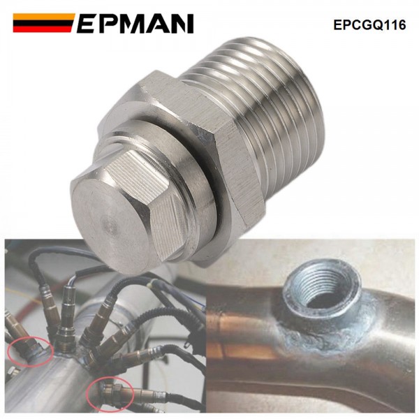 EPMAN Stainless O2 Bung Reducer Adapter Coverts M18x1.50 O2 Sensor Port